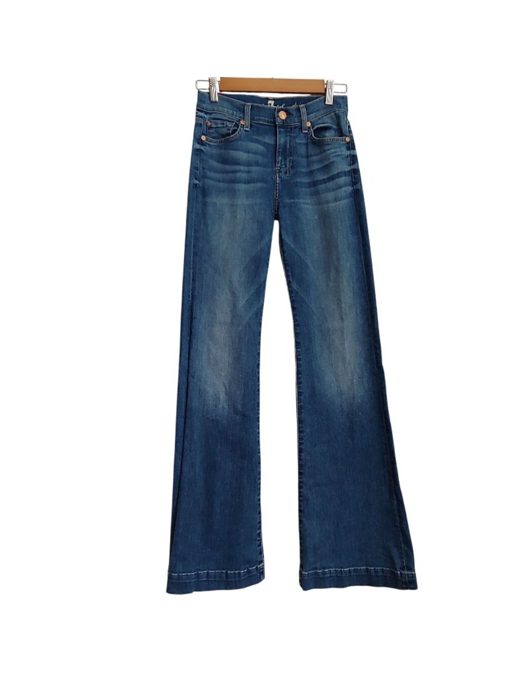 7 For All Mankind Dojo Y2k Flare Western Stretch Mid Rise 26 Chic